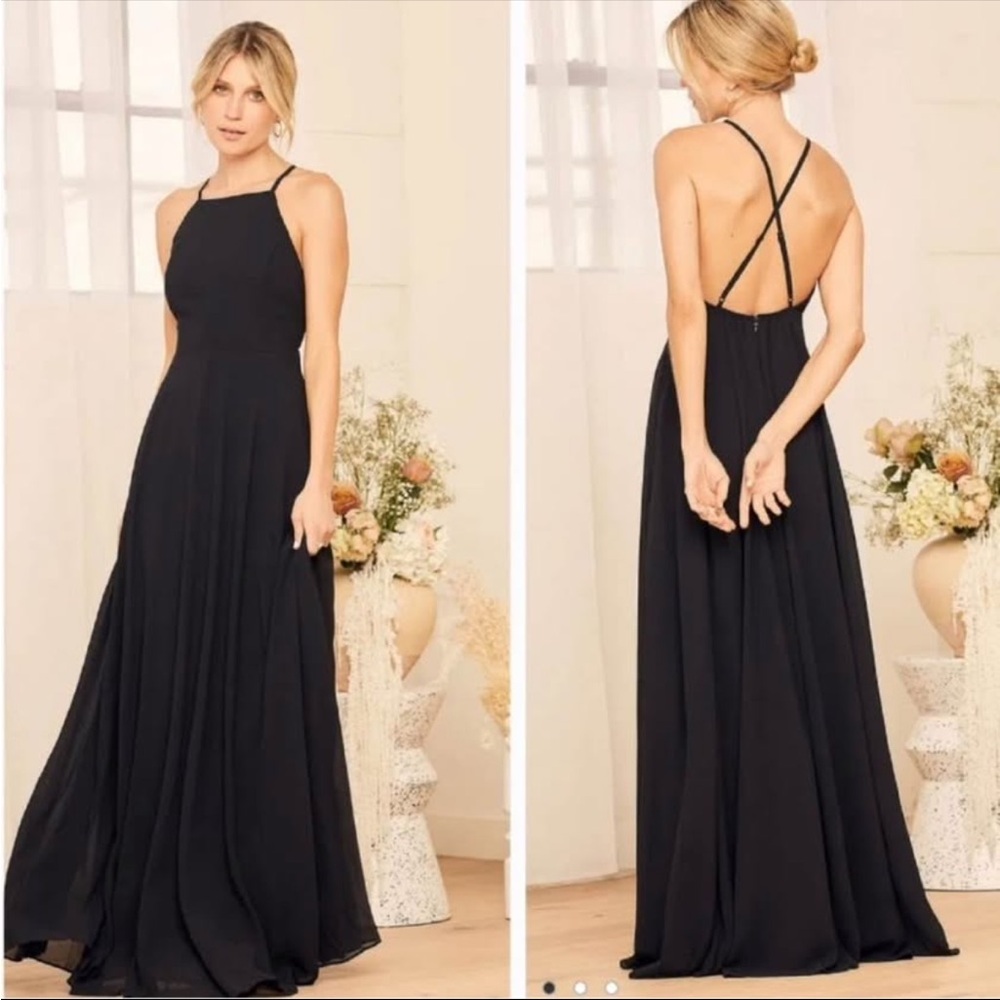 Lulu's Classic Navy Blue Maxi Dress